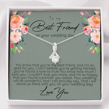 Best Friend on wedding day 'love you' Alluring Beauty Necklace - Love You This Much